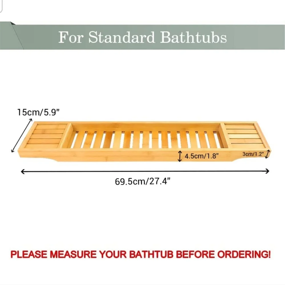 Bamboo Bathtub Organizer Bathroom Caddy